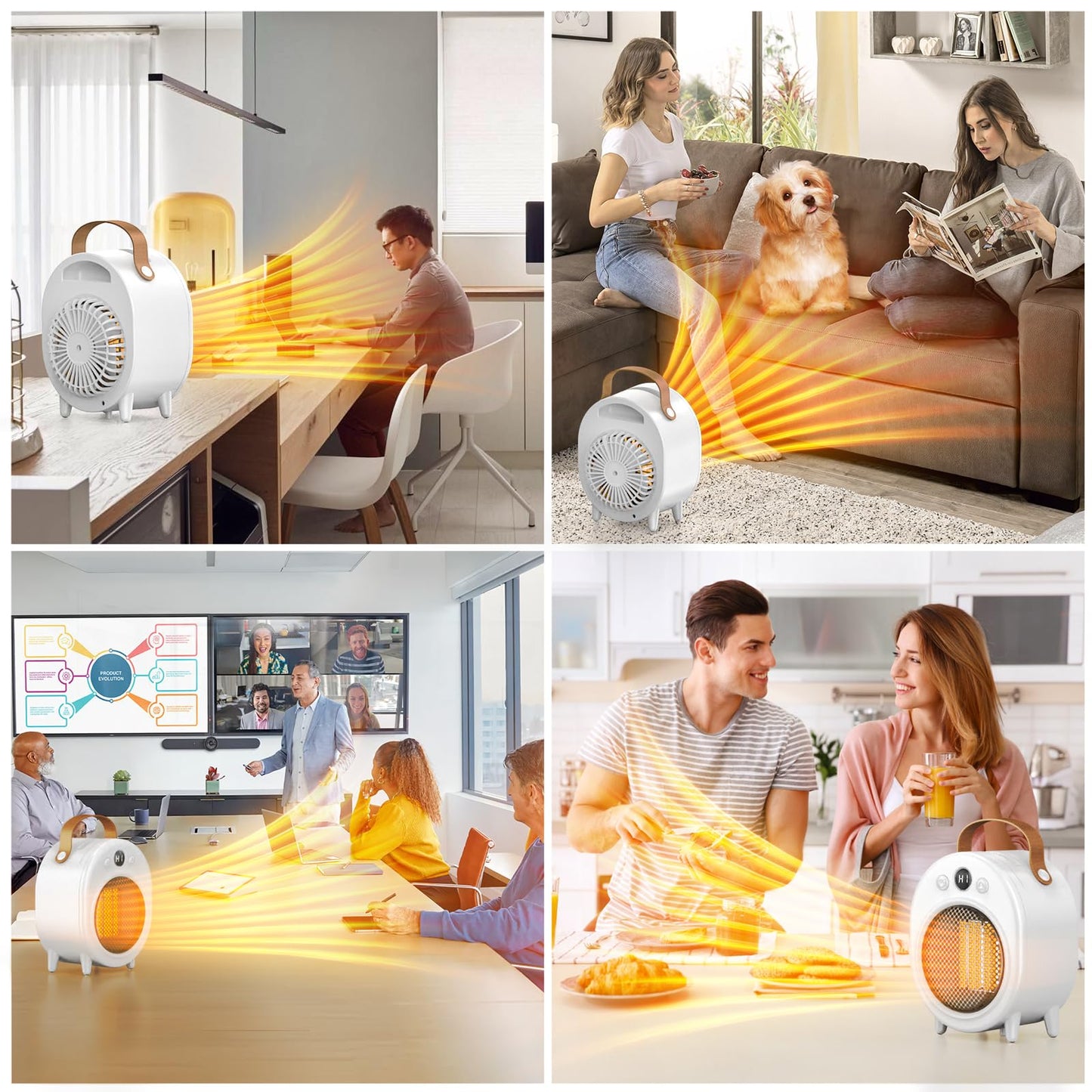 DTZY Electric Space Heater Indoor, 1200W PTC Fast Heating Ceramic, Overheating & Tip Over Protection, 5H Timer, 3 Modes, Portable Electric Heater for Bedroom, Office and Indoor Use