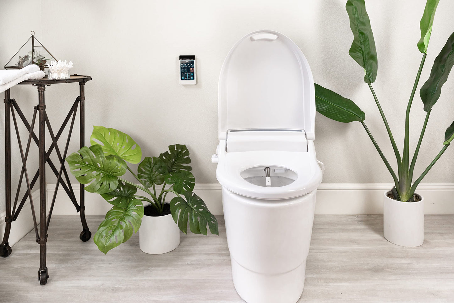 BidetMate 2000 Series Electric Bidet Heated Smart Toilet Seat with Unlimited Water, Side Control Panel, Deodorizer, and Warm Air Dryer - Adjustable Self-Cleaning Fits Round Toilets