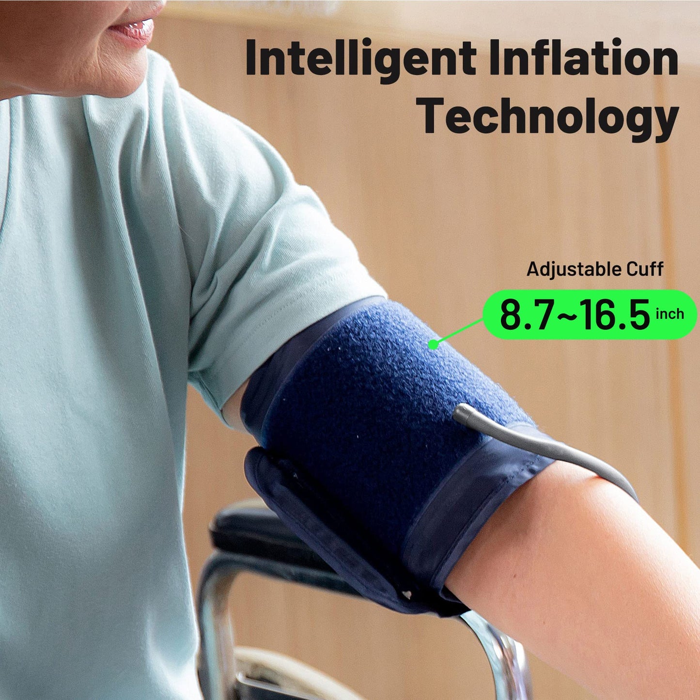 Blood Pressure Monitor Upper Arm Adjustable Cuff Home Automatic Digital Blood Pressure Machine LCD Large Screen Display Bp Monitor Dual Users Mode with Portable Storage Bag
