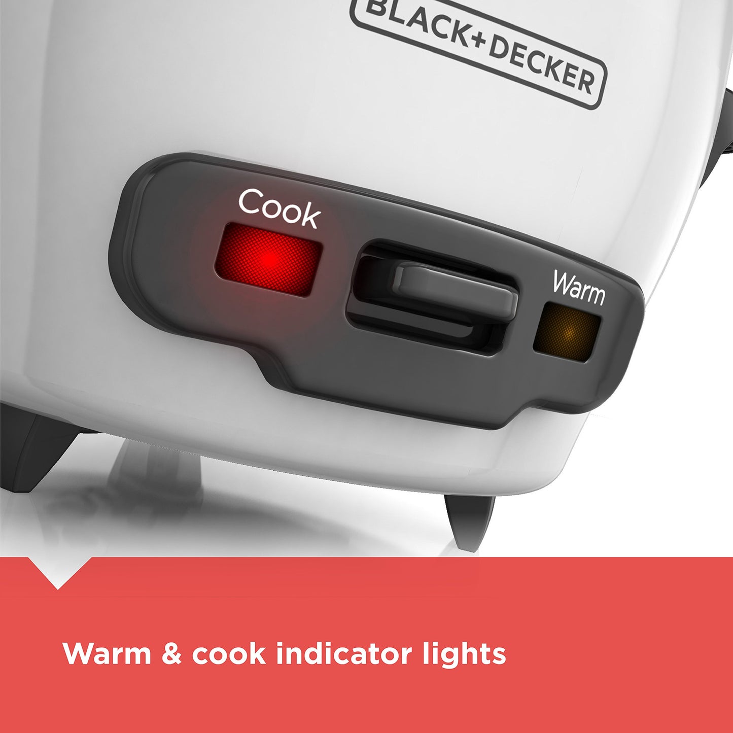 BLACK+DECKER Rice Cooker 3 Cups Cooked (1.5 Cups Uncooked) with Steaming Basket, Removable Non-Stick Bowl, White
