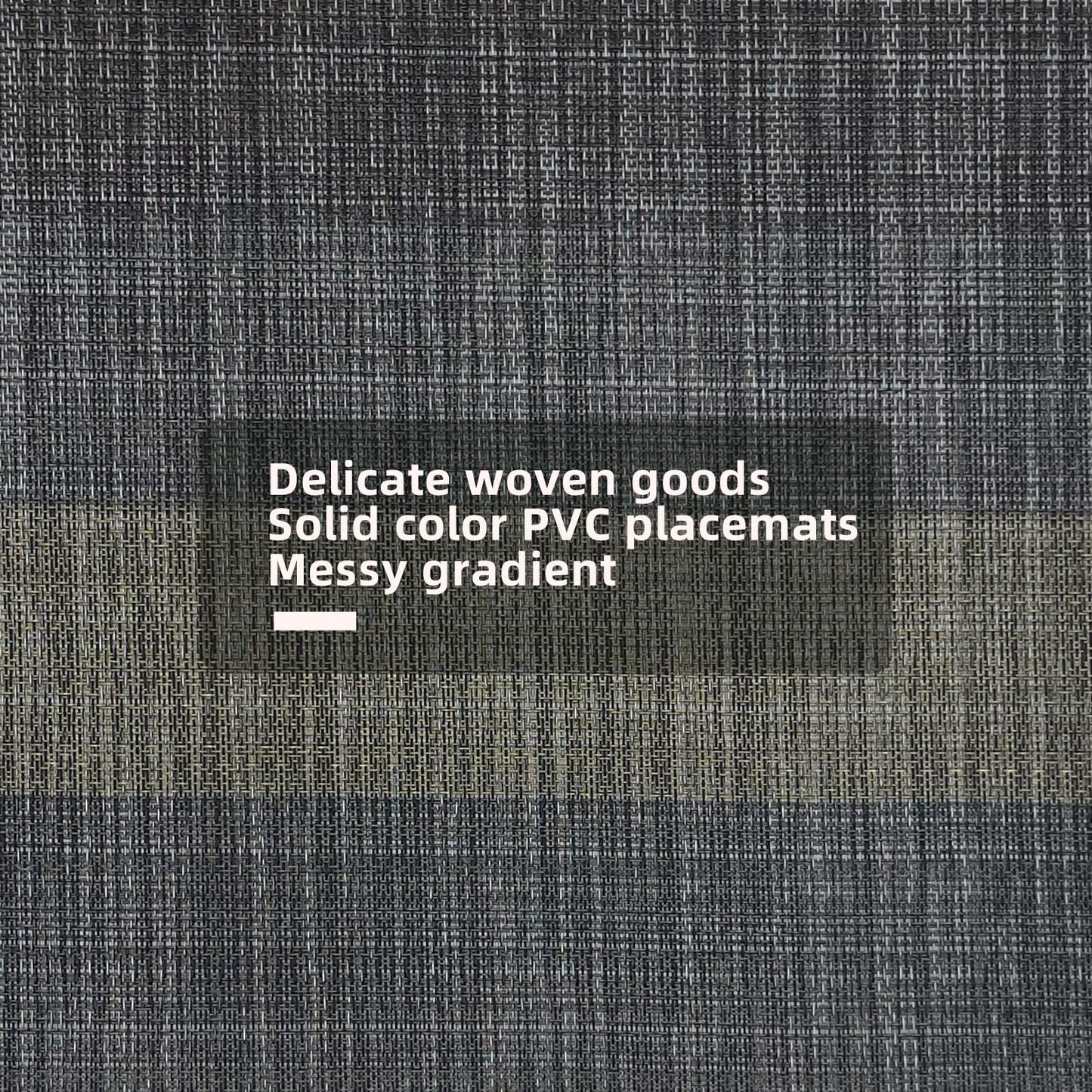 Canglifull Placemats Set of 6, Vinyl Woven Placemats, Beautiful Washable and Durable Non-Slip Table Placemats, Indoor/Outdoor Placemats (Black, 6)