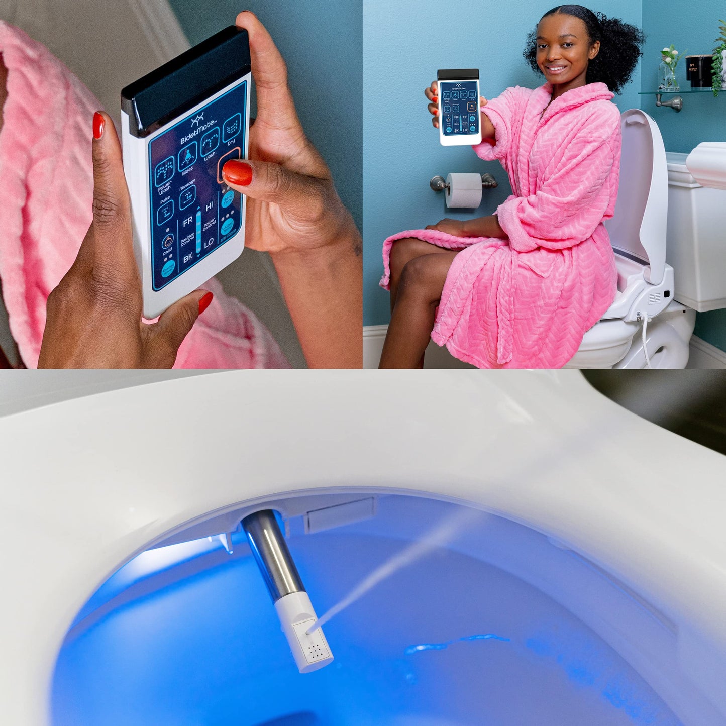 BidetMate 2000 Series Electric Bidet Heated Smart Toilet Seat with Unlimited Water, Side Control Panel, Deodorizer, and Warm Air Dryer - Adjustable Self-Cleaning Fits Round Toilets