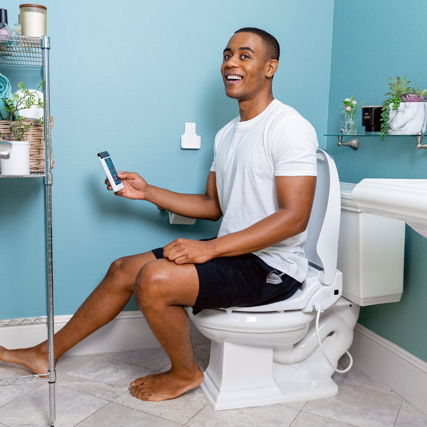 BidetMate 2000 Series Electric Bidet Heated Smart Toilet Seat with Unlimited Water, Side Control Panel, Deodorizer, and Warm Air Dryer - Adjustable Self-Cleaning Fits Round Toilets