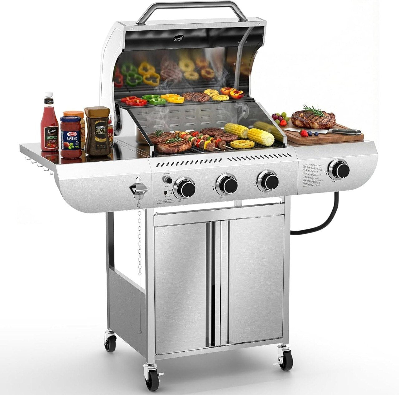 3-Burner Portable Propane Gas Griddle Grill