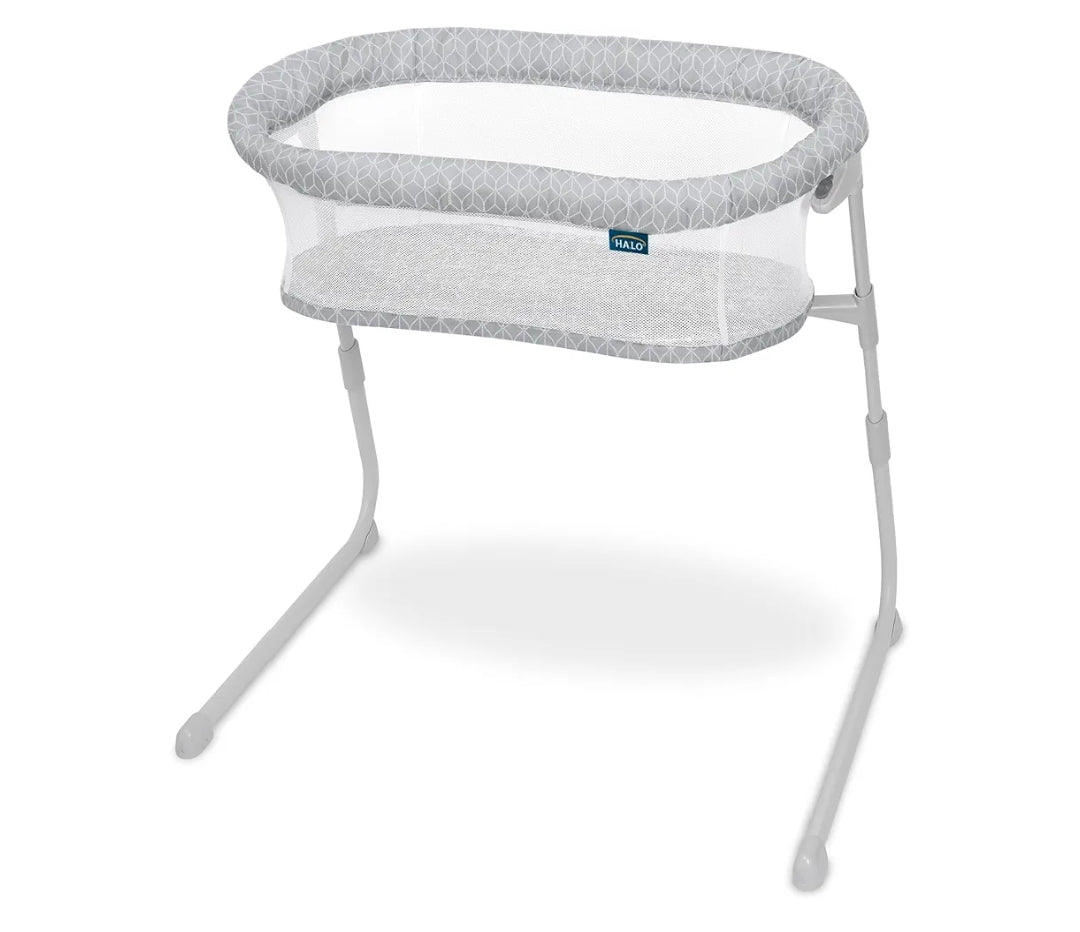 HALO Baby Flex BassiNest, Adjustable Travel Bassinet, Easy Folding, Lightweight with Mattress and Carrying Bag, Morning Mist