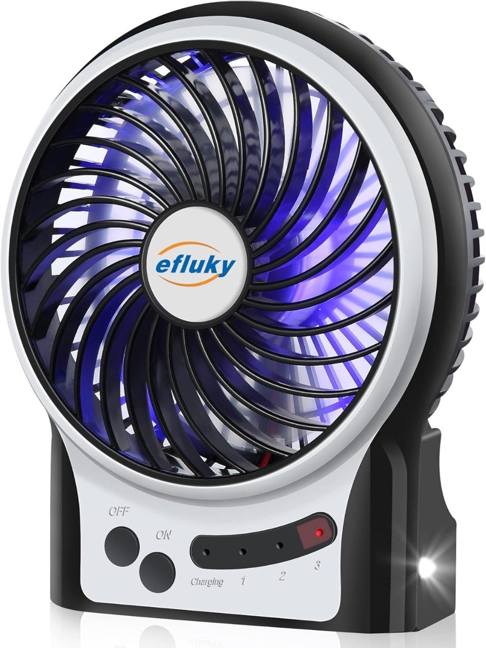Rechargeable USB Mini Desk Fan with LED Light