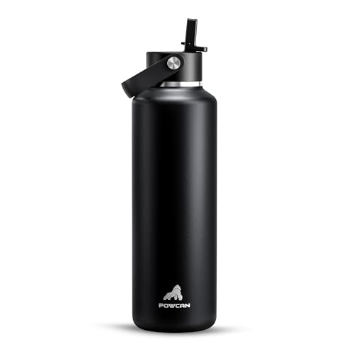 24 oz Insulated Stainless Steel Water Bottle with Straw