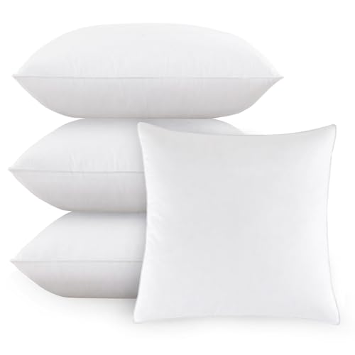 4 Pack 18"x18" Pillow Inserts Feather Down Sofa