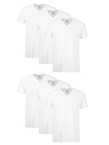6 Pack Hanes Moisture-Wicking Cotton V-Neck Undershirts