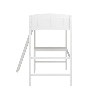 Hillsdale Twin Loft Bed with Desk, White