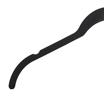 Amazon Basics Slim, Velvet, Non-Slip Shirt Clothes Hangers, Black/Silver - Pack of 100