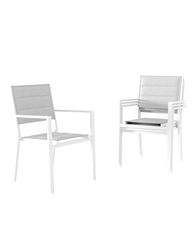 4 Pack Patio Stackable Aluminum Dining Chairs Outdoor