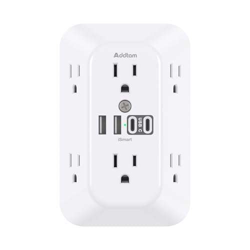 6 Outlet Surge Protector with 4 USB Wall Charger