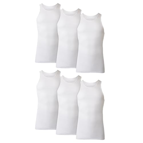 Hanes Moisture-Wicking Ribbed Cotton Tank Undershirts
