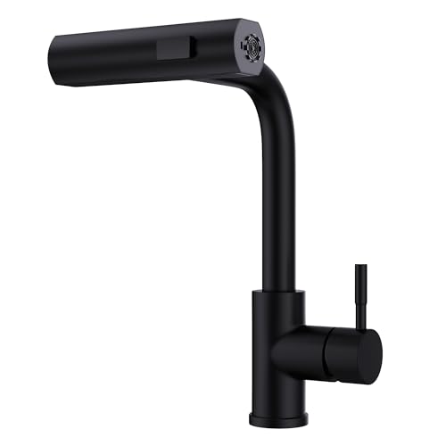 Waterfall Kitchen Faucet with Pull Down Sprayer