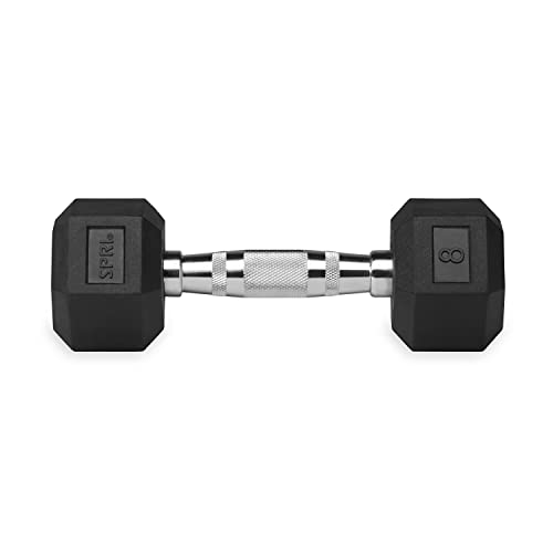 SPRI 8 lb Rubber Hex Dumbbell Set of 2