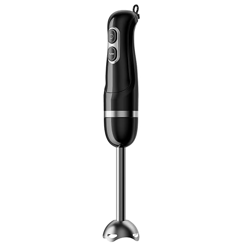 Corded Handheld Immersion Blender with Stainless Steel Blades