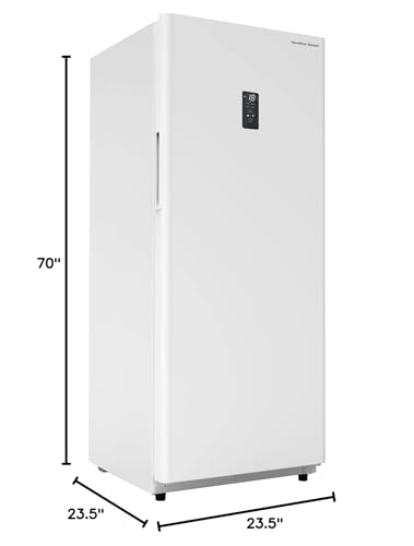 Hamilton Beach HZ4941 14 cu ft Upright Convertible Fridge/Freezer-Frost Free-Reversible Door-Removable Glass Shelves-LED Interior Light, White