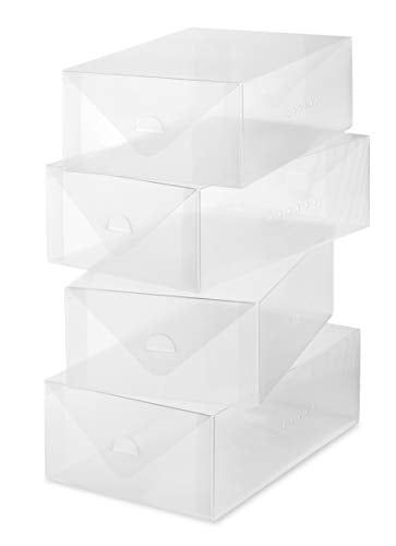 4 Pack Clear Women’s Shoe Storage Boxes