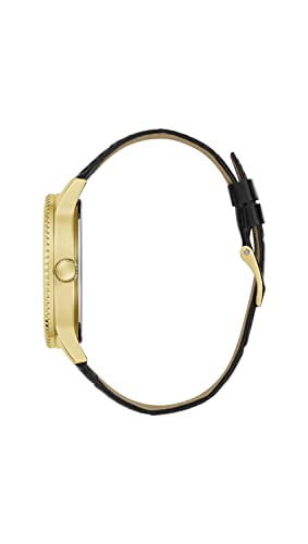 GUESS Men's 44mm Black Dial Gold Watch