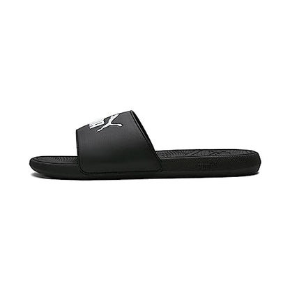 PUMA Mens Cool Cat 2.0 Slide Sandal, PUMA Mens black-PUMA Mens white, 9