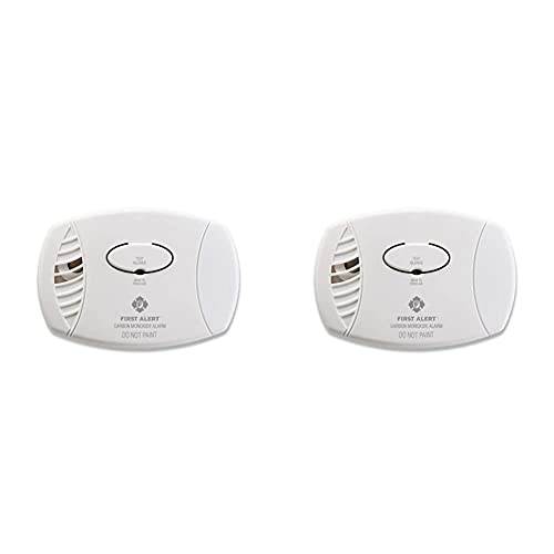 First Alert Carbon Monoxide Detector| No Outlet Required, Battery Operated, CO400 and First Alert CO605 Plug-in Battery Backup CO Alarm, 1 pack, White