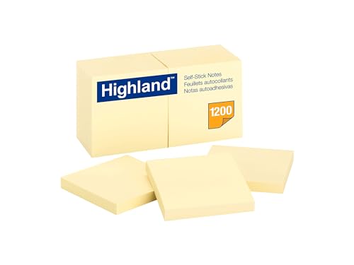 12 Pack Highland Self-Stick Notes