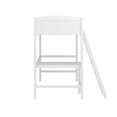 Hillsdale Twin Loft Bed with Desk, White