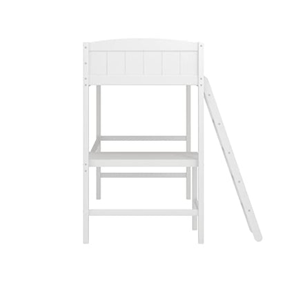 Hillsdale Twin Loft Bed with Desk, White