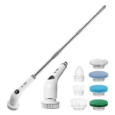 Rechargeable Cordless Electric Spin Scrubber with 7 Brushes