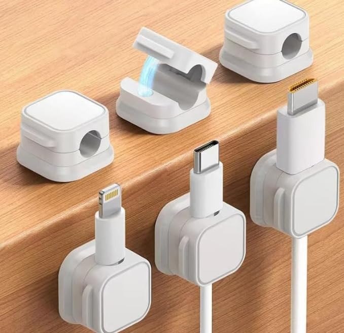 6 Pack Spring Loaded Desktop Cord Clips