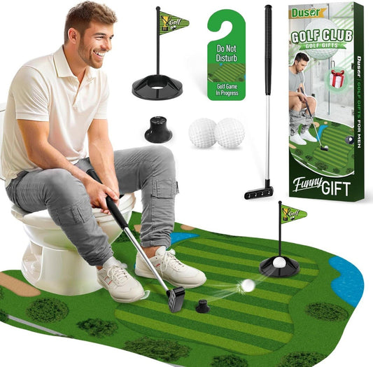 Funny Toilet Golf Gag Game Set