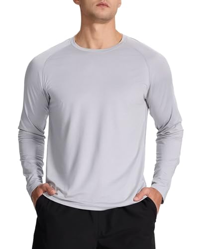 Men's Long Sleeve UPF50 Quick Dry Rash Guard Tee Shirt