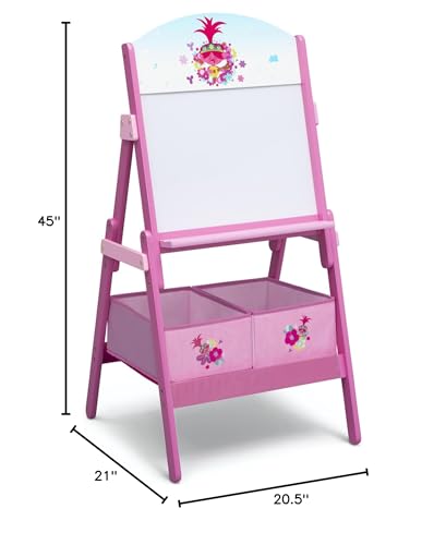 Trolls World Tour Kids Wooden Activity Easel with Storage by Delta Children - Greenguard Gold Certified