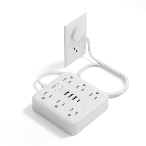 6 Outlet Surge Protector Power Strip with 4 USB