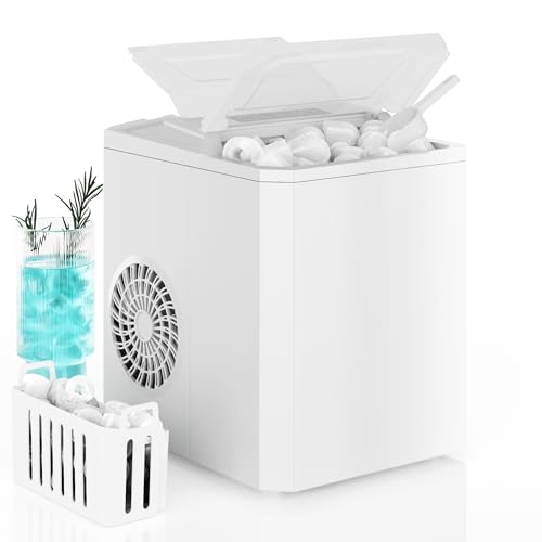 26.5lbs Countertop Ice Maker, Portable Self-Cleaning Machine