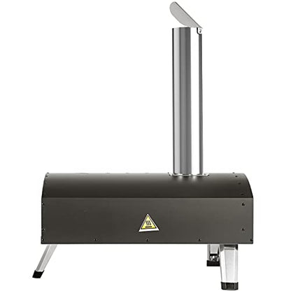 VEVOR Outdoor Pizza Oven, 12-inch Pellet and Charcoal Fire Pizza Maker, Portable Outside Stainless Steel Ovens with Pizza Stone, Waterproof Cover, Shovel, Wood Burner for Backyard Camping, Black