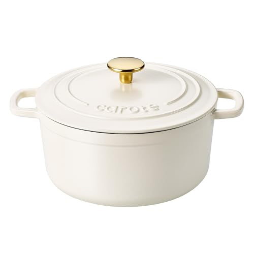 CAROTE 4 Quart Enameled Cast Iron Dutch Oven