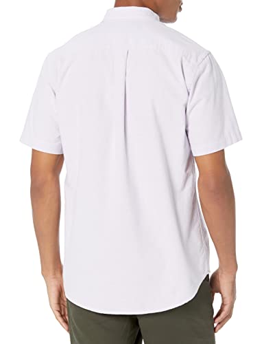 Amazon Essentials Men's Regular-Fit Short-Sleeve Pocket Oxford Shirt, Lavender, Small