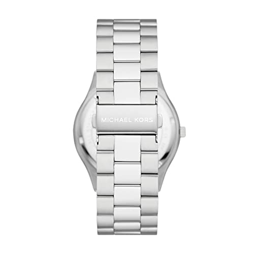 Michael Kors Slim Runway Three-Hand Stainless Steel Men's Watch and Brown Leather Wallet Gift Set (Model: MK1060SET)