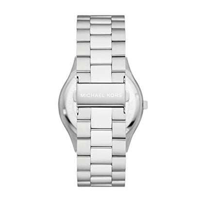 Michael Kors Slim Runway Three-Hand Stainless Steel Men's Watch and Brown Leather Wallet Gift Set (Model: MK1060SET)