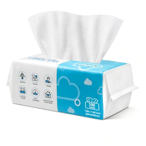 100 Count Disposable Face Towels for Sensitive Skin