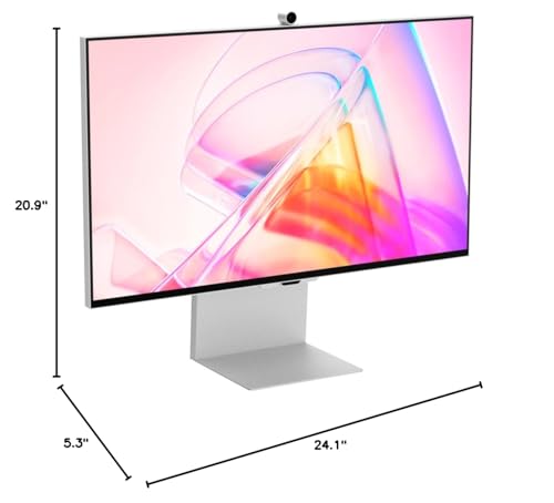 SAMSUNG 27" ViewFinity S9 Series 5K Computer Monitor, Thunderbolt 4, DisplayPort, Matte Display, 4K Slimfit-Camera, Slim Metal Design, AirPlay, Smart-TV Apps, Gaming Hub, LS27C900PANXZA, 2023
