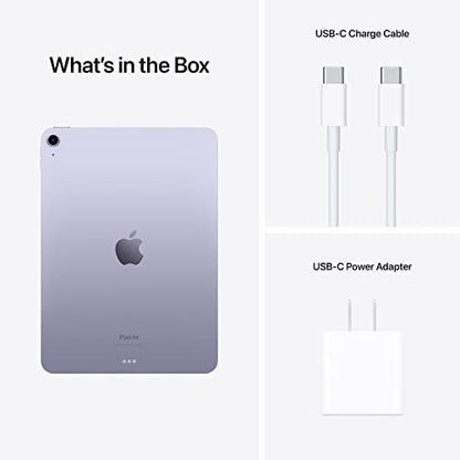 Apple iPad Air (5th Generation): with M1 chip, 10.9-inch Liquid Retina Display, 64GB, Wi-Fi 6, 12MP front/12MP Back Camera, Touch ID, All-Day Battery Life – Purple