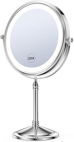 Rechargeable Lighted Makeup Mirror with 20x Magnification