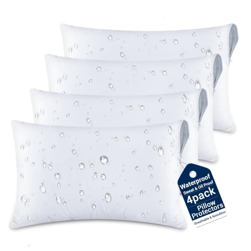 4 Pack Waterproof King Pillow Protectors