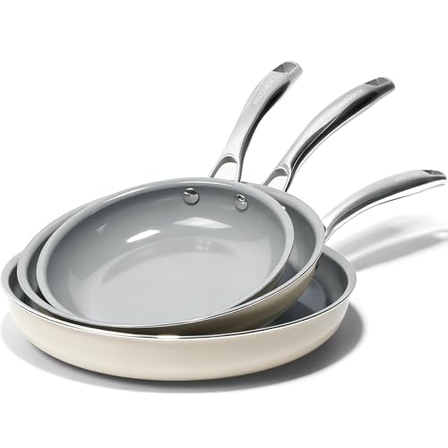 3 Piece Ceramic Nonstick Frying Pan Set