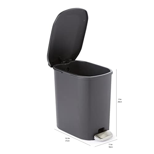 Amazon Basics Compact Plastic Trash Can with Pedal