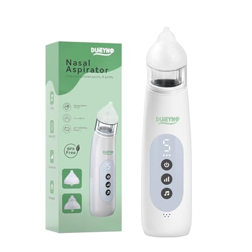 Electric Baby Nasal Aspirator, 2 Silicone Tips, Adjustable Suction