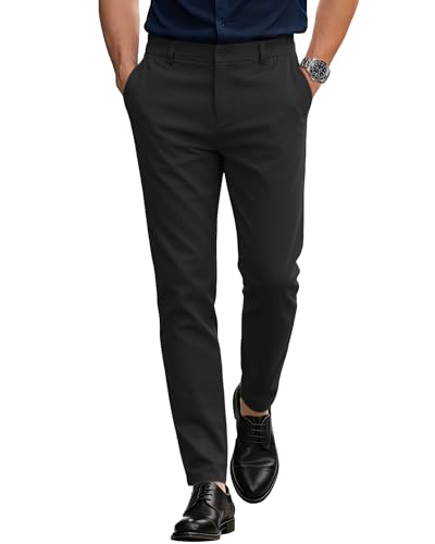 Slim Fit Stretch Dress Pants with Expandable Waist
